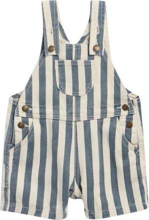 Rylee + Cru Stripe Denim Shortalls in Natural at Nordstrom, Size 12-18M