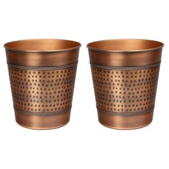 Happimess Riley Modern Classic Hammered Steel Accent 2 Gal Waste Bin in Antique Copper at Nordstrom
