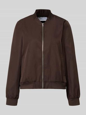 Vila Regular Fit Bomberjacke mit Stehkragen Modell Papaya in Dunkelbraun, Gr&ouml;&szlig;e 34