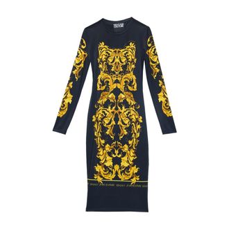 Versace Jeans Couture Abito Lungo Barocco - Dames - Casual kleedjes - Zwart - S - Kleedjes