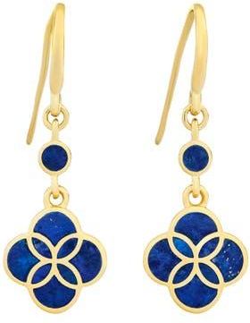 Jan Leslie Petal Gemstone With 18K Gold Overlay Sterling Drop Earring in Blue at Nordstrom