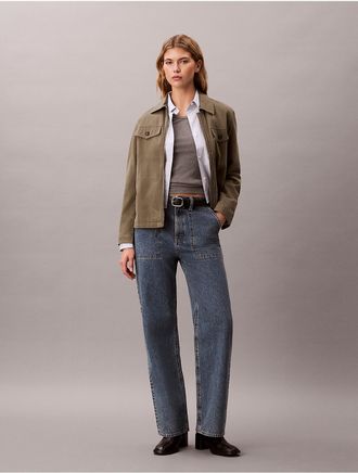 Calvin Klein Jeans Calvin Klein Womens High Rise Loose Utility Jeans - Blue - 24
