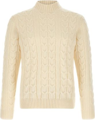 Zanone Wolf Mock-Neck Sweater - Heren - Coltruien - Wit - L - Wol - Truien & Vesten