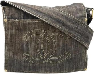 Chanel Pre-owned Sparking Denim Schoudertas - Dames - Vintage Schoudertas - Blauw - ONE Size - Denim - Vintage