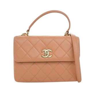 Chanel Pre-owned Trendy CC Satchel - Dames - Vintage Handtas - Beige - ONE Size - Leer - Vintage