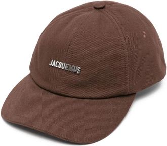 Jacquemus Bruin Katoen Gebogen Rand Hoed - Dames - Petten - Bruin - 60 CM - Katoen - Accessoires