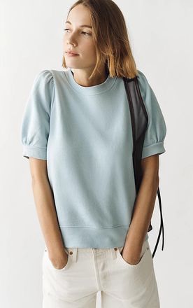 Maeve Puff-Sleeve Sweatshirt Tee