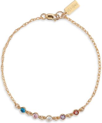 Set & Stones Multi Birthstone Bracelet in Gold /5 Charms at Nordstrom
