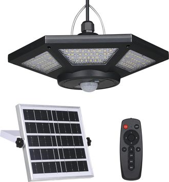 OEM L&aacute;mpara Solar Para Garaje Con 180 Led, Detector De Movimiento, Resistente Al Agua Y Con Mando A Distancia