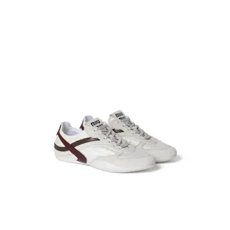 Miu Miu Gymnasium Technical Fabric And Suede Sneakers, Woman, White/burgundy, Size 39,5