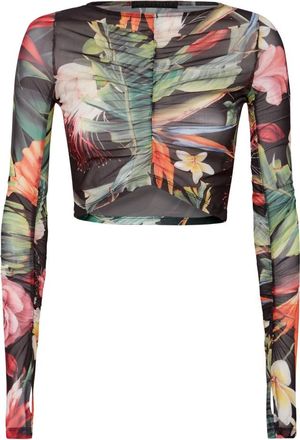Philipp Plein Ls Top Flowers - Dames - Longsleeves - Veelkleurig - XL - Tops