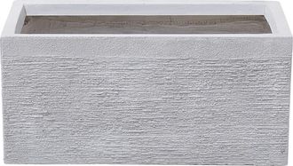 Beliani Maceta De Fibras De Arcilla Blanca 50 X 23 X 24 Cm Para Interior Y Exterior Rectangular Myra