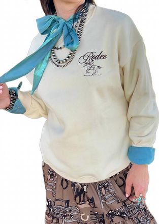 Bailey Rose Soaring Rodeo Sweatshirt In Beige