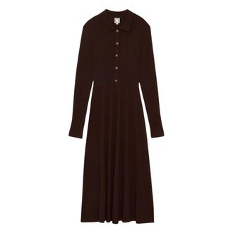 Ines De La Fressange Amy Jurk - Dames - Kleedjes - Bruin - L - Wol - Kleedjes