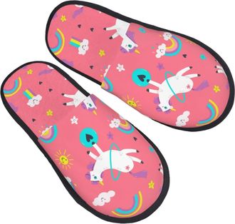 Generic Slippers For Women Yoga Horse House Slippers For Women Casual Anti-Skid WomenS Slipper, For Travel, Hotel, Home, M