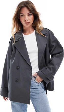 Asos Trench corto color antracite-Grigio
