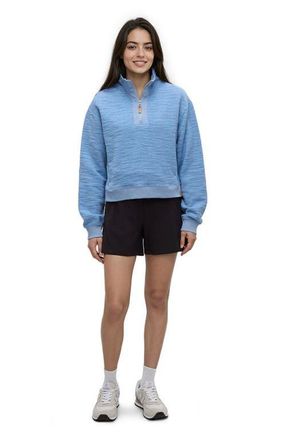 tentree Elkhorn 1/4 Zip in Lakeside/stone Flash Stripe at Nordstrom, Size X-Large