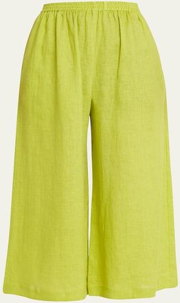 Eskandar Flared Crop Linen Trousers