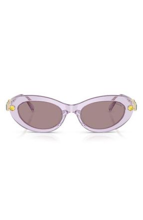 Swarovski 53mm Oval Sunglasses in Transparent Lilac/violet at Nordstrom