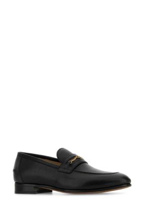 Valentino Garavani Mens Black Leather Vlogo Signature Loafers Nero Mocassini