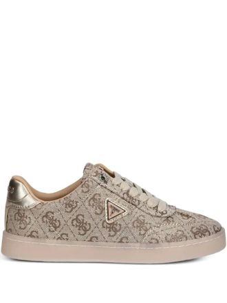 Guess Co Jazlie monogram-embellished sneakers - women - Polyurethane/Cotton/Polyester/Rubber - 36 - Neutrals
