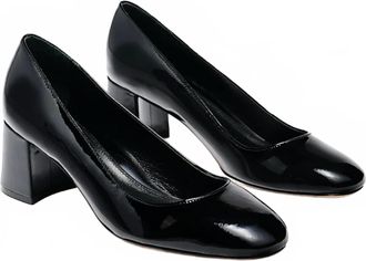 Marion Parke Womens Block Heel Pumps In Black Patent