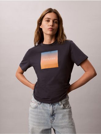 Calvin Klein Jeans Calvin Klein Womens Sunset Graphic Classic Tee - Navy - XL