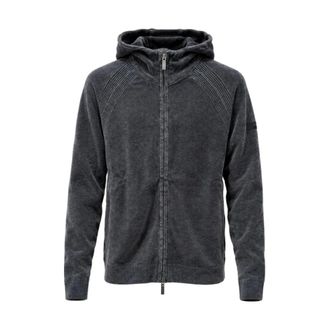Roberto Ricci Design Velvet Techno Wash Hood Zip Knit - Sweatshirts & Hoodies - Hombre - Gris - XL