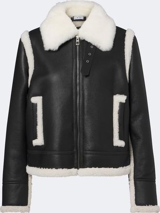 Loewe Shearling-trimmed leather jacket