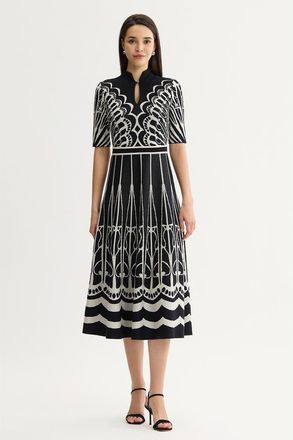 Ming Wang Fit N Flare Feminine Soft Knit Maxi Dress in Black at Nordstrom, Size X-Large
