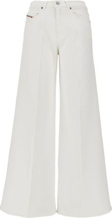 Diesel Wide-Leg High-Waist Jeans in Crisp White Fabric