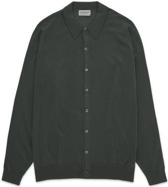 Fortela Tibor Merino Wool Shirt in Bottle Green at Nordstrom, Size X-Large