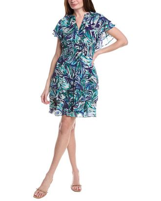 Julia Jordan Printed Chiffon Short Sleeve Mini Dress