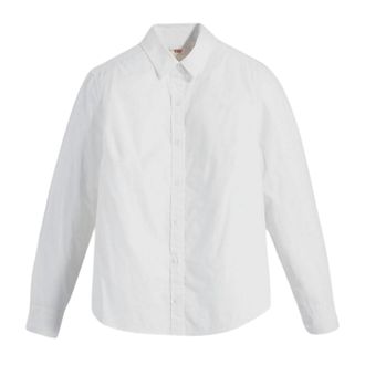 Levi's Damesoverhemd met kraag, normale pasvorm en lange mouwen (Helder wit)