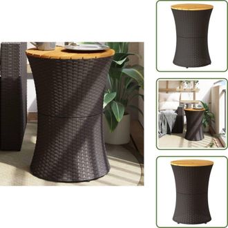 vidaXL Tavolino in rattan - vidaXL Tavolino Giardino Forma Tamburo Nero Polyrattan Legno Massello - Tavolino da esterno