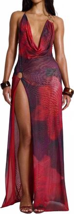 Jaded London Sedona Maxi Dress In Red/black