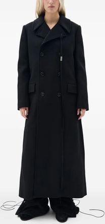 Ann Demeulemeester Melton wool coat - Black