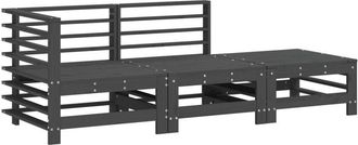 vidaXL Vidaxl - Juego De Muebles De Jard&iacute;n 3 Pzas Madera Maciza De Pino Gris