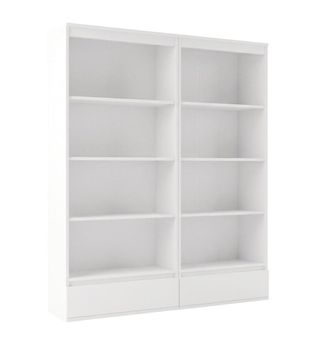 Topeshop Palermo X2 - Librer&iacute;a - 2 Caj&oacute;n, 8 Estantes - Para Escritorio - 130x37x183 Cm - Blanco
