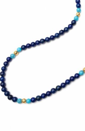 Nialaya Stone Beaded Necklace in Blue Lapis /Turquoise /Gold at Nordstrom