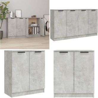 vidaXL Credenze 2 pz Grigio Cemento 60x30x70 cm in Legno Multistrato - Credenze grigio cemento - Credenze multistrato
