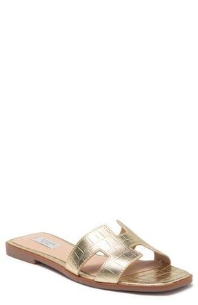 Steven New York Harlien Slide Sandal in Gold Croco at Nordstrom Rack, Size 6.5