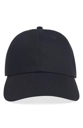 Favorite Daughter Cotton Twill Leather Strap Baseball Cap in Black at Nordstrom