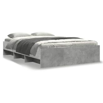 Berkfield Home Bed Frame without Mattress Concrete Grey 140x190cm Engineered Wood | Size: 140x190 cm