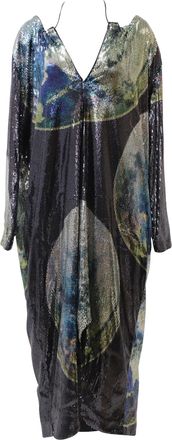 Ganni Maxi-jurk van mesh met pailletten in veelkleurige polyester