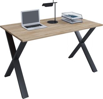 ebuy24 Vcm Wood Desk Al. 76 X An. 80 X P. 50 Cm Mesa De Ordenador Lisa Pies De Metal De Alta Calidad Mesa De Trabajo Muebles De Oficina - Lona U (negro / Rob