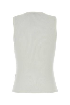 Burberry Ribbed Cotton Tank Top - White