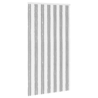 vidaXL Cortina De Insectos De Chenilla Gris Y Blanco 118 X 220 Cm Vidaxl
