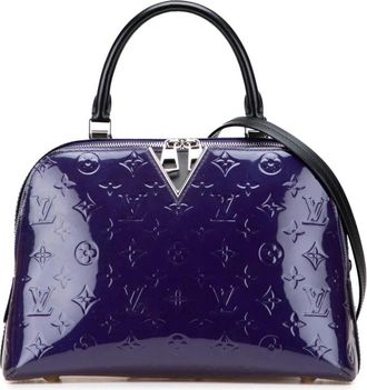 Louis Vuitton Pre-owned Handbags, female, Purple, Size: ONE SIZE Pre-owned Elegant Top Handle Satchel Bag with Embossed Pattern and Versatile Carry Options