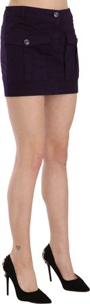 Gianfranco Ferre High Waist Button Pocket A-line Mini Womens Skirt